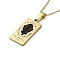 304 Stainless Steel Black Enamel Rectangle with Constellation Pendant Necklaces, Golden, Virgo, 15.75~17.72 inch(40~45cm)