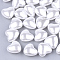 Eco-Friendly ABS Plastic Imitation Pearl Beads, High Luster, Heart, Creamy White, 11x12x6.5mm, Hole: 0.8mm