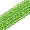 Glass Beads Strands, Faceted, Rondelle, Lime, 4mm, Hole: 0.9mm, about 105~110pcs/strand, 38~39cm