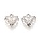 CCB Plastic Pendants, Heart, Platinum, 19~19.5x18x6mm, Hole: 2.5mm