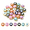 30Pcs Resin Beads, Flat Round with Evil Eye, Mixed Color, 8x5mm, Hole: 1.2mm