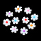 Natural Freshwater Shell Enamel Beads, Flower, Mixed Color, 12x12x4mm, Hole: 0.8mm