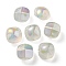 UV Plating Luminous Transparent Acrylic Beads, Glow in The Dark, Half Round, Honeydew, 19x19x15mm, Hole: 3.5mm