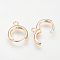 Brass Hoop Earrings, Real 18K Gold Plated, Pin: 0.8mm, 14x12x2.5mm, Hole: 1.2~1.4mm