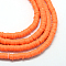 Handmade Polymer Clay Beads, Disc/Flat Round, Heishi Beads, Orange Red, 6x1mm, Hole: 2mm, about 380~400pcs/strand, 17.7 inch