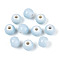 Handmade Porcelain Beads, Rondelle, Fancy Antique Glazed Porcelain, Light Sky Blue, 8.2~9x7~7.5mm, Hole: 2.5~3mm
