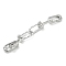 Brass Ends with Chains, Cadmium Free & Nickel Free & Lead Free, Chain Extender, Platinum, 17x8x3mm