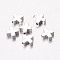 Brass Beads, Cross, Real Platinum Plated, 8x8x3mm, Hole: 1.4mm