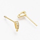 Латунные микро-паве прозрачные серьги-гвоздики из циркония ZIRC-L098-039G-2