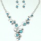 Комплекты из сплава в стиле бохо с волнистыми подвесками из синтетической бирюзы и плоских круглых висячих серег для женщин FS-WGC7E0A-01-3