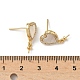 Латунные микрофибриллы с фианитами и ракушками в виде сережек-гвоздиков KK-Z115-03G-3