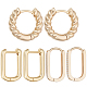 6шт 3 стиля латунные серьги-кольца EJEW-BBC0001-30-1