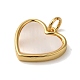 Подвески в форме сердца из латуни с покрытием из ракушки и прыгающими кольцами KK-K345-12G-2
