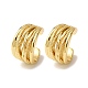 Латунные многослойные серьги-каффы в форме буквы С EJEW-D332-05D-G-4