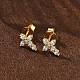 925 серьги-гвоздики из стерлингового серебра с прозрачным кубическим цирконием EJEW-Q032-01B-G-2