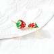 Серьги-гвоздики из латуни с клубникой EJEW-V011-04G-3