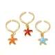 Кольца-манжеты с эмалью из латуни и морской звездой для женщин RJEW-U057-03G-4