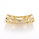 Латунные микро проложить кубического циркония бусы X-ZIRC-J018-25G-1