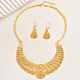 Комплекты из полых латунных серег и ожерелий в форме слезы для женщин RH0213-5