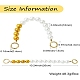Пластиковые удлинительные цепочки для сумок с бусинами из искусственного жемчуга&nbsp;FIND-CJ00003-8