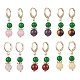 6 пара серег-колец из натурального и окрашенного малайзийского нефрита EJEW-JE06504-2