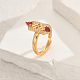 Латунные микропаве кубические цирконии геометрические регулируемые кольца для женщин DJ0838-1-1