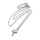 304 нержавеющая сталь кулон в форме фламинго ожерелья с цепочкой для женщин и мужчин NJEW-Q032-02A-P-4