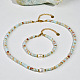 Комплекты ожерелий и браслетов из бисера в форме ронделла из натурального камня шоушань WG98AF4-01-1