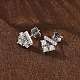 925 серьги-гвоздики из стерлингового серебра с прозрачным кубическим цирконием EJEW-Q032-01C-P-2
