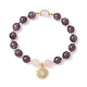 Браслеты из круглых бусин из натурального аметиста BJEW-JB11934-02-2