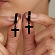 Серьги-кольца с подвеской-крестиком из нержавеющей стали 201 в стиле хип-хоп для женщин UB5113-4