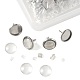 Наборы для изготовления плоских круглых сережек-гвоздиков своими руками DIY-FS0009-21-2