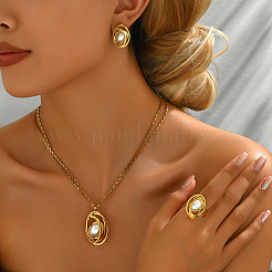 Элегантный комплект из полых овальных серег GE9857