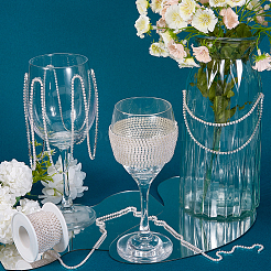 Пластиковые цепочки для чашек с жемчужными бусинами&nbsp;CH-WH0013-01A-S