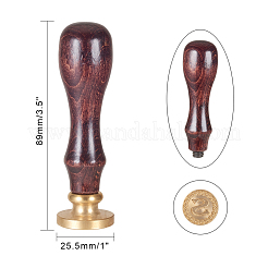 Поделки письмо записки латунь сургучная печать штампы и деревянная ручка&nbsp;AJEW-P068-B02