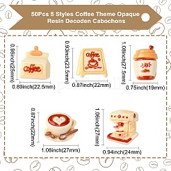 50 шт. 5 стиля кофейная тема непрозрачная смола декоден кабошоны&nbsp;FIND-CJ0011-15
