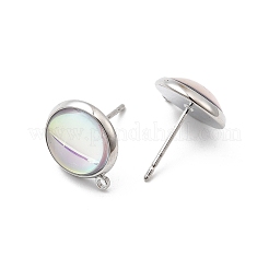 Серьги-гвоздики из латуни и стекла KK-F916-04P