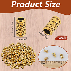 100 шт. европейские бусины из сплава в тибетском стиле TIBEB-SP0001-09