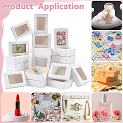 Складные креативные почтовые коробки из крафт-бумаги с видимым окном&nbsp;CON-WH0113-08A-03