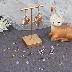 40 шт. 2-х цветная латунная фурнитура для сережек-гвоздиков KK-BBC0002-80