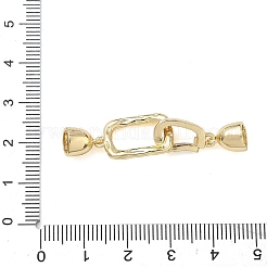 Прямоугольные латунные застежки с микропаве из прозрачных кубических цирконий&nbsp;KK-Z143-16G