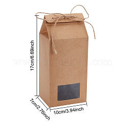 Складная коробка из крафт-бумаги с видимым окном CON-WH0087-98