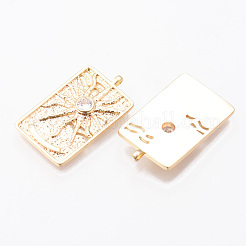 Латунные микропаве прозрачные подвески с фианитом&nbsp;KK-N232-168G-NF