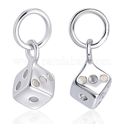 2 шт. 925 подвески в виде игральных костей из стерлингового серебра STER-BBC0008-43