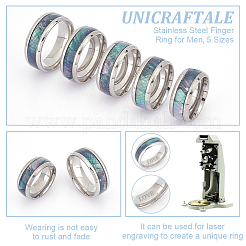 5 шт. 5 стиля 201 нержавеющая сталь перстень для мужчин RJEW-UN0002-98