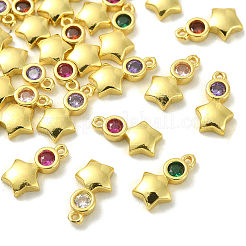 30шт латунные подвески с микропаве и кубическим цирконием&nbsp;ZIRC-CJ0001-17