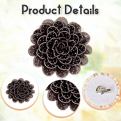 Броши из цветочной ткани со стразами&nbsp;JEWB-WH20009-06P-02