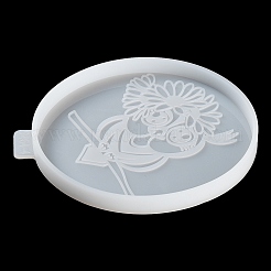 Плоский круглый коврик для чашек с совой и цветком своими руками&nbsp;SIL-F007-06D