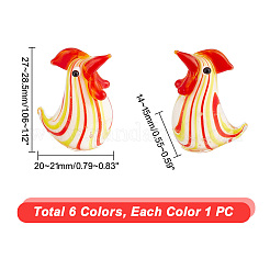 Ahademaker 6 шт. 6 цвета ручной работы миллефиори лэмпворк украшения дисплея&nbsp;DJEW-GA0001-41