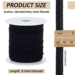 20 ярд двухцветной полиэстеровой эластичной кружевной ленты-пико OCOR-FG0002-38